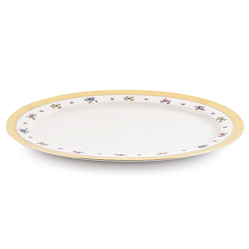 Блюдо овальное 36см 1шт Flowers Gold Constanza Creme