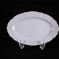 Блюдо овальное 26см Белый узор (6шт кор) Bernadotte