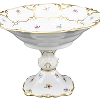 Конфетница 27см на ножке Мейсенский цветок Queen's Crown