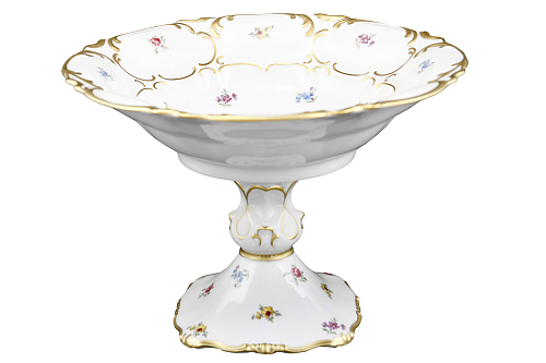 Конфетница 27см на ножке Мейсенский цветок Queen's Crown