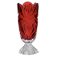 Ваза на ножке 36,5см Flora red Aurum Crystal