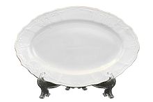 Блюдо овальное 26см 1шт Белый узор слоновая кость Bernadotte