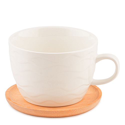 Чашка 500мл на подставке Айсберг волны Elan Gallery