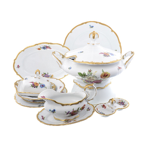 Сервиз столовый 6пер 27пр Мейсенский букет Queen's Crown