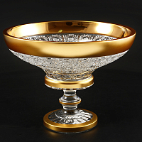 Фруктовница 25см н/н хрусталь с золотом Снежинка Crystal HeArt