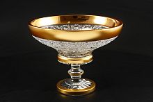 Фруктовница 25см н/н хрусталь с золотом Снежинка Crystal HeArt