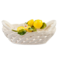 Корзинка декоративная 28*20см овальная с ручками Лимоны Orgia