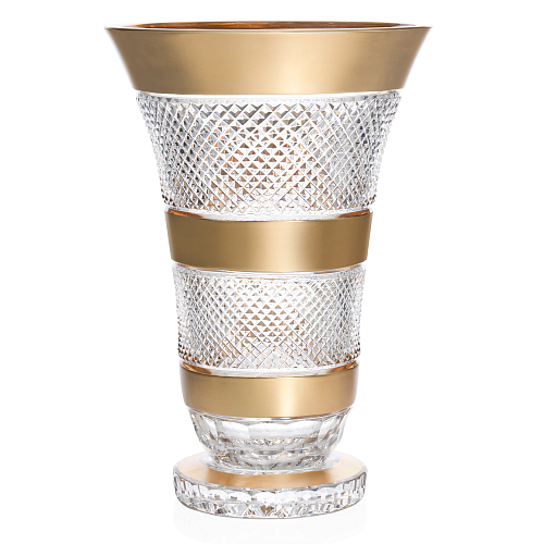 Ваза 35см 1шт хрусталь с золотом Снежинка