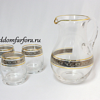 Набор 7пр графин и стаканы 1500+290*6 Идеал с декором Crystalite Bohemia