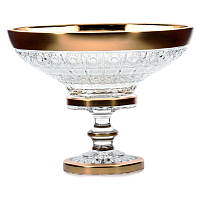 Фруктовница 35см н/н хрусталь с золотом Снежинка Crystal HeArt