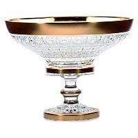 Фруктовница 35см н/н хрусталь с золотом Снежинка Crystal HeArt