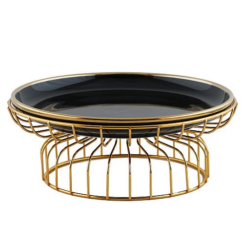 Блюдо круглое 30см на ножке черный Блюдо круглое 30см на ножке черный