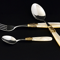 Набор столовых приборов 18пр Ischia Antique Gold Shampagne Steel Domus Design