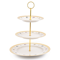 Горка 3этажа 1шт Flowers Gold Constanza Creme Falkenporzellan
