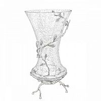 Ваза 20*20*38см для цветов Серебро Белый обгез Taj Glass