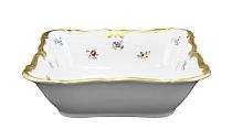 Салатник 23см квадратный глубокий Мейсенский цветок Queen's Crown
