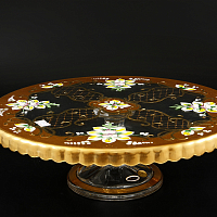 Тортница на ножке золото лепка Star Crystal