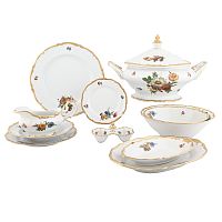 Сервиз столовый 6пер 26пр c тарелками Мейсенский букет Queen's Crown