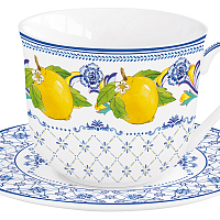 Чашка с блюдцем 0.37л в подарочной уп Positano Easy Life