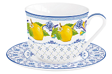 Чашка с блюдцем 0.37л в подарочной уп Positano Easy Life