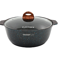 Кастрюля-жаровня 4л со стек/крышкой Granit Ultra blue Кукмара