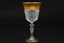 Набор фужеров 220мл 6шт хрусталь с золотом