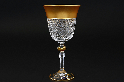 Набор фужеров 220мл 6шт хрусталь с золотом