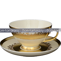 Набор чайных пар 6шт Constanza Cremе Gold 9320 Falkenporzellan 