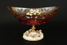 Фруктовница овальная н/н розовая Rozaperla