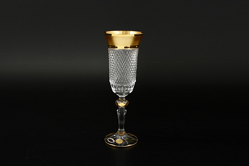 Набор фужеров 150мл 6шт хрусталь с золотом