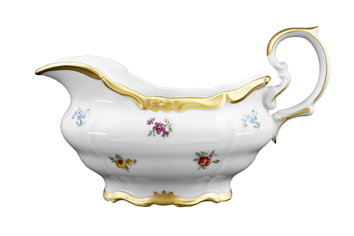 Соусник 0,5л с блюдцем Мейсенский цветок Queen's Crown Соусник 0,5л с блюдцем Мейсенский цветок Queen's Crown