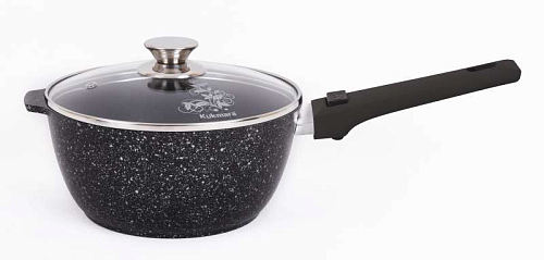 Ковш 2,2л со с/ручкой и стек крышкой Тёмный Мрамор Кукмара