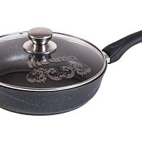 Сковорода 24см с ручкой и стек крышкой Гранит Star Мечта