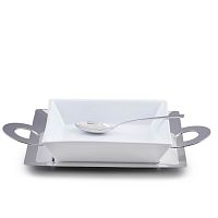 Набор поднос 31см + блюдо Cerchietto Inox Brignani