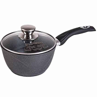 Ковш 1,7л с ручкой и стек. крышкой Гранит black Мечта