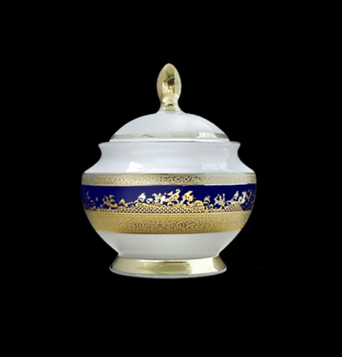 Сахарница с крышкой Constanza Cobalt Gold 9320 Falkenporzellan