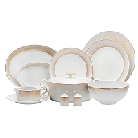 Сервиз столовый 6пер 26пр с супником Deluxe Shape Rio White Gold Falkenporzellan 