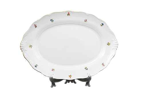 Блюдо овальное 40см 1шт Мелкие цветы