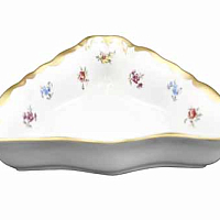 Салатник 19см треугольный Мейсенский цветок Queen's Crown