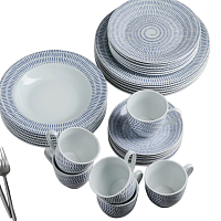 Набор посуды 24пр тарелки+ чайные пары Антик Доляна 