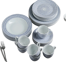 Набор посуды 24пр тарелки+ чайные пары Антик Доляна 