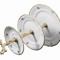 Горка 3 яруса Мейсенский цветок слоновая кость Аристократ Queen's Crown