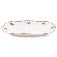 Поднос 21см квадратный Мейсенский цветок Слоновая кость Аристократ 