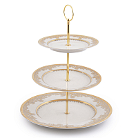 Конфетница 3-х ярусная Creme Gold 9077 Falkenporzellan
