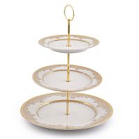 Конфетница 3-х ярусная Creme Gold 9077 Falkenporzellan