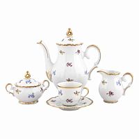 Сервиз кофейный Мокко 6пер 15пр Мейсенский цветок Queen's Crown