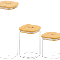 Набор банок для хранения 2л 1,1л 0,8л 3шт с крышками Crystal glass