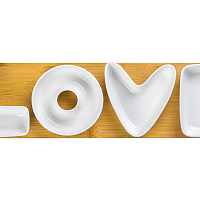 Набор сервировочных блюд на подставке 41см LOVE 5 предметов