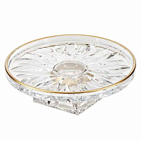 Тортница 25,5см на ножке Flame Матовое золото AS Crystal