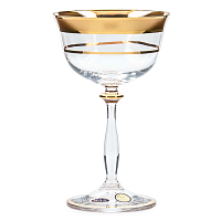 Набор креманок 280мл 6шт Матовая полоса золото Star Crystal